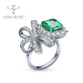 Hot Sale Emerald Cut Green  Gemstone Rings Rings Jewelry Women Diamond